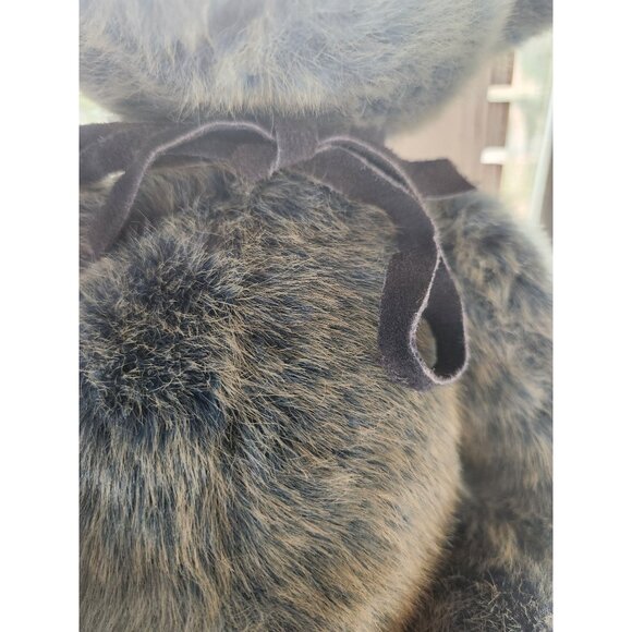 Vintage Benson Russ Plush Teddy Bear 18" Gray & Black Soft Toy - Picture 3 of 6